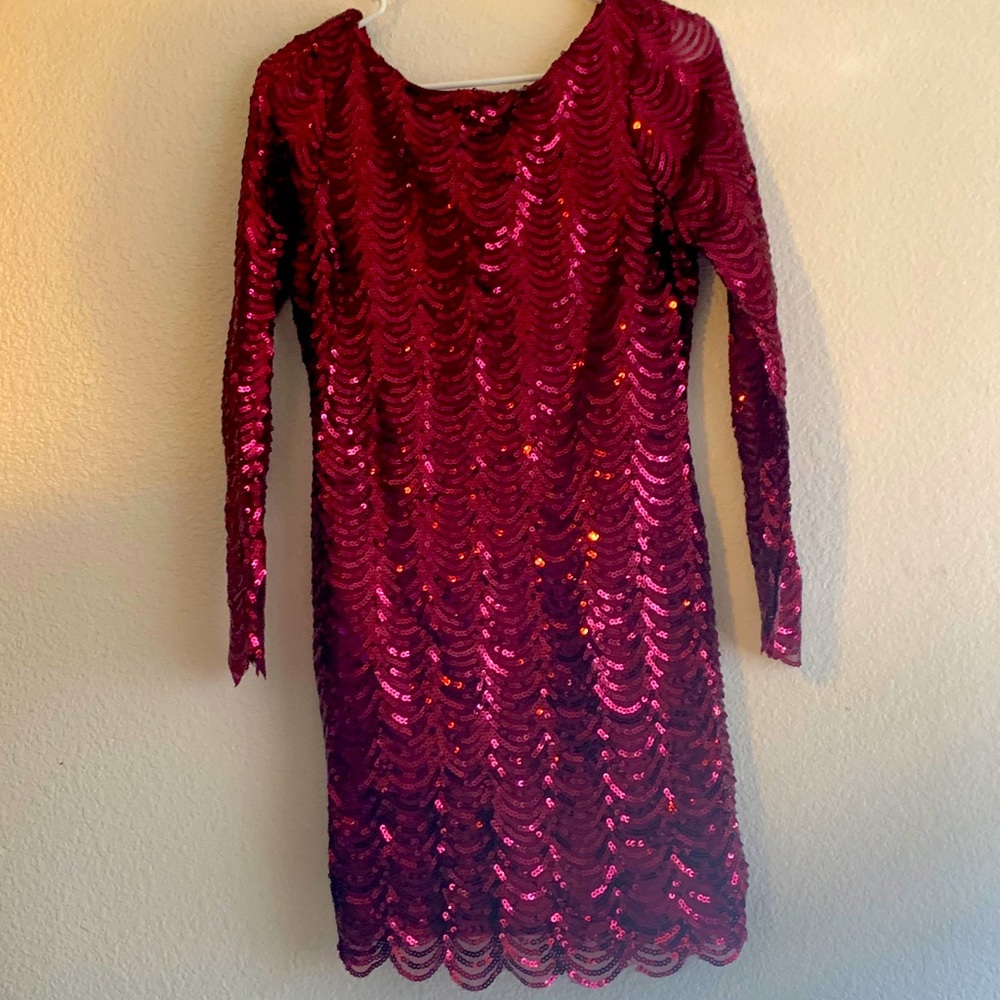 Charlotte Russe Long Sleeve Sequin Dress